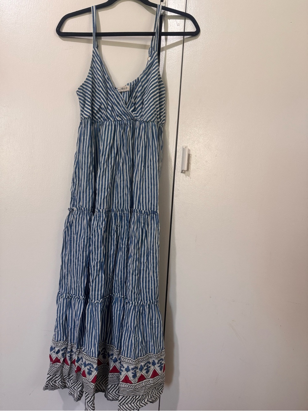 Natural Life Blue and White Striped Maxi Sundress size Medium